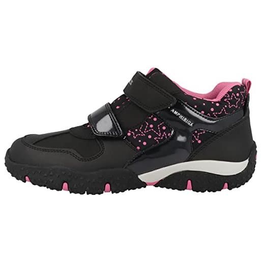Geox j baltic b girl abx, scarpe bambine e ragazze, nero/rosa (black/fuchsia), 25 eu