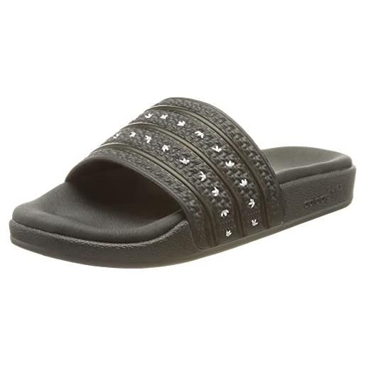 adidas adilette w, sandali a punta aperta donna, carbon core black ftwr white, 42 eu
