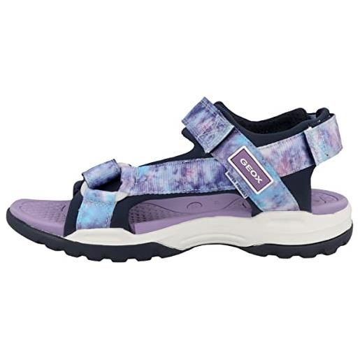 Geox j borealis girl, sandal, navy/violet, 30 eu