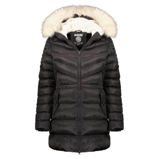 Canadian Peak destineak lady - giacca donna imbottita calda autunno-invernale - cappotto caldo - giacche antivento a maniche lunghe e tasche - abito ideale (nero s)