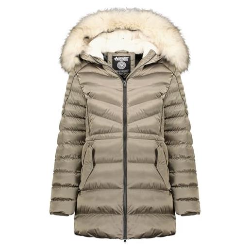 Canadian Peak destineak lady - giacca donna imbottita calda autunno-invernale - cappotto caldo - giacche antivento a maniche lunghe e tasche - abito ideale (taupe xl)