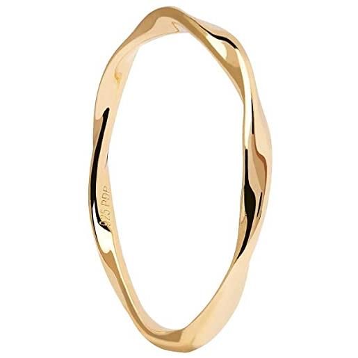 PDPaola anello da donna di pd paola della collezione essentia. Gioiello realizzato in argento di colore oro. Anello con zirconi. Anello di misura 12. La referenza è an01-130-12