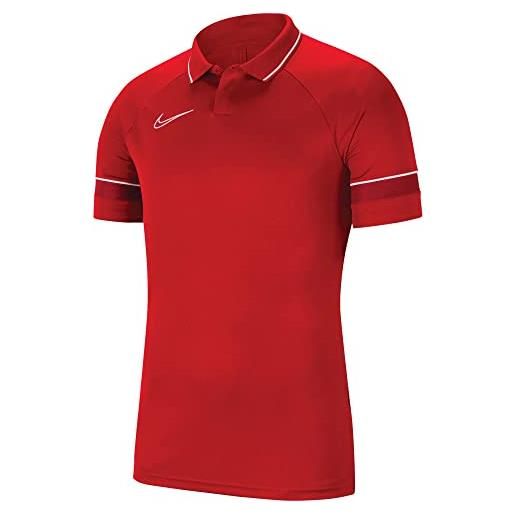 Nike academy 21 polo, rosso/bianco/rosso/bianco, xl uomo