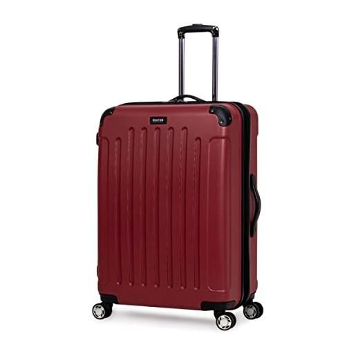 Kenneth Cole REACTION valigia unisex 24 abs 8-wheel upright, taglia unica, rosso scarlatto, 28-inch checked, renegade - valigia da viaggio con 8 ruote da 71,1 cm, espandibile, leggera, rigida