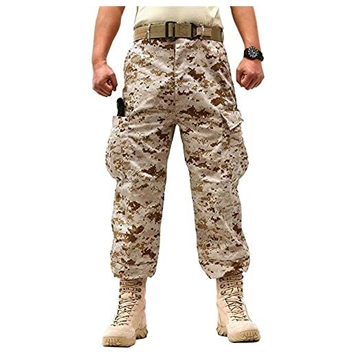 Idopy - pantaloni cargo da uomo, tattici militari, casual, mimetici, multitasche, bdu, sabbia, xxl