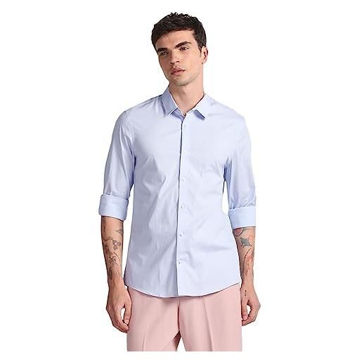 Calvin Klein camicia stretch poplin slim da uomo celeste modello k10k110856 cotone xxl