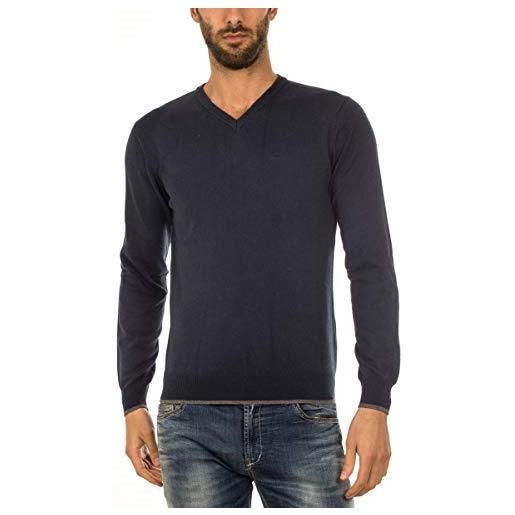 Armani jeans - pullover uomo collo a v 8n6m96 6m13z m blu