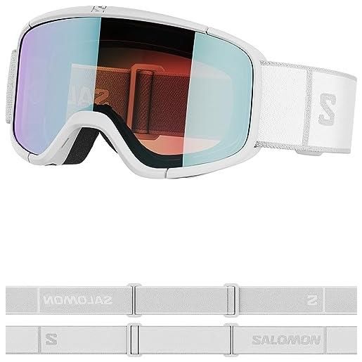 Salomon aksium 20 s photochromic, occhiali sci snowboard unisex: ottima vestibilità e comfort, durabilità, e visione automaticamente ottimizzata, bianco, senza taglia