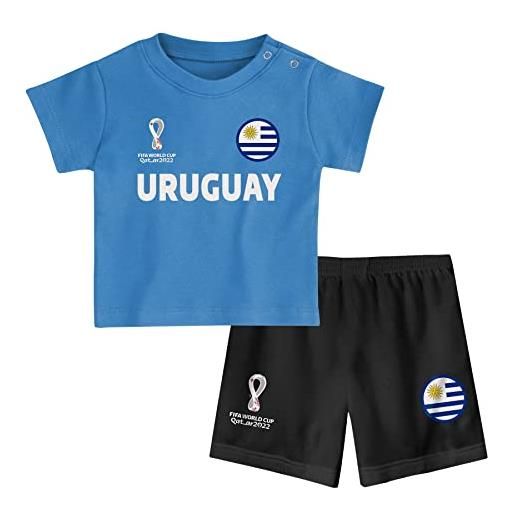 FIFA unisex kinder official world cup 2022 tee & short set, toddlers, uruguay, team colours, age 2, blue, small