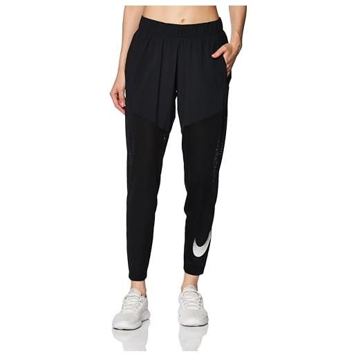 Nike dx0954-010 w nk df swoosh run pant pantaloni sportivi donna black/reflective silv m