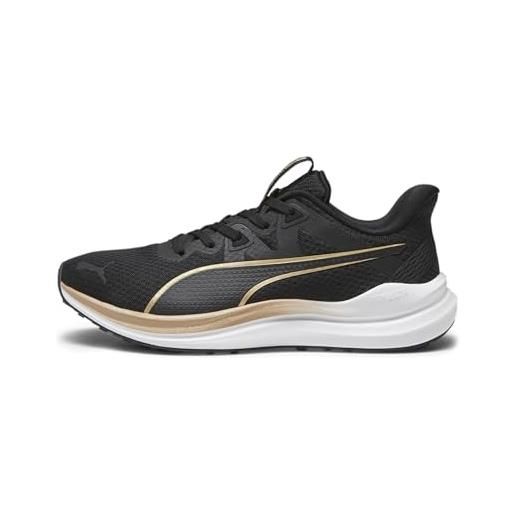 PUMA reflect lite metallo fuso wns, scarpe per jogging su strada donna, black team gold, 36 eu