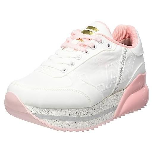 Replay new penny fluo, scarpe da ginnastica donna, 077 white pink, 37 eu