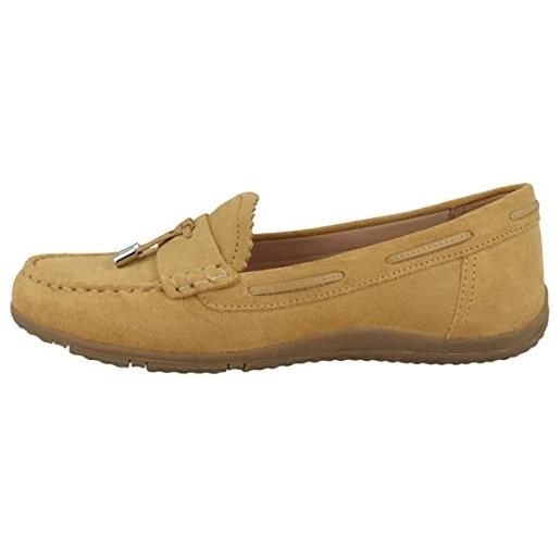 Geox d vega moc, moccasin donna, tortora, 36 eu