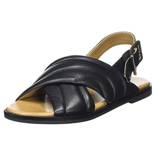 Geox d naileen, sandal donna, black, 37.5 eu