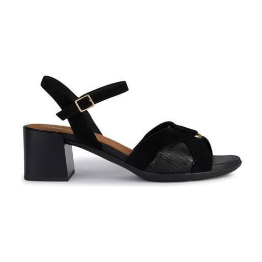 Geox d new marykarmen b, sandali con tacco donna, nero, 39 eu