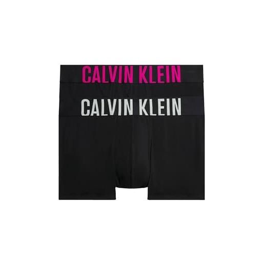 Calvin Klein pantaloncino boxer uomo confezione da 2 cotone elasticizzato, multicolore (carrot, mysterioso), m
