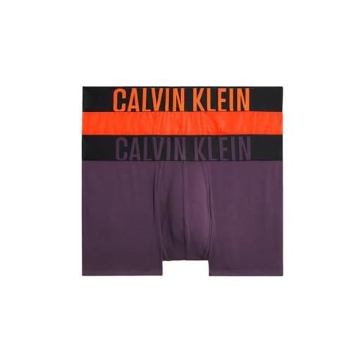 Calvin Klein pantaloncino boxer uomo confezione da 2 cotone elasticizzato, multicolore (carrot, mysterioso), s