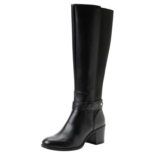 Geox d new asheel, knee high boot donna, nero, 39 eu
