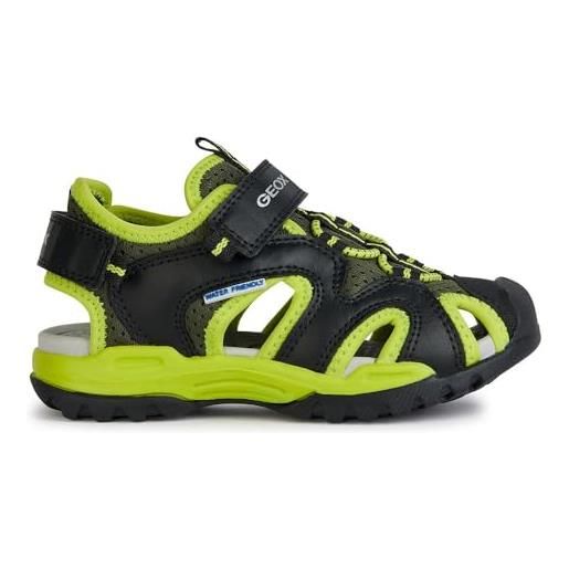 Geox j borealis boy c, sandalo, nero lime, 41 eu