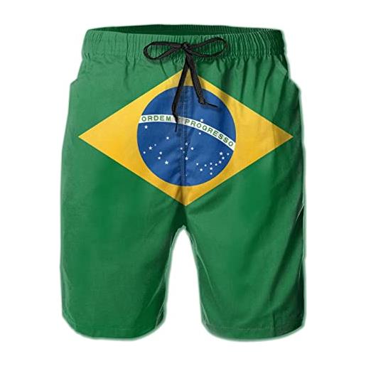 208 bandiera del brasile uomo costume mare asciugatura rapida tronchi per la spiaggia leisure pantaloncini da bagno resistenti pantaloncini da surfe xl
