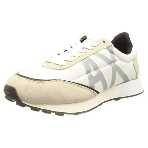 ARMANI EXCHANGE serg geometric pattern, scarpe da ginnastica donna, op white grey, 39 eu