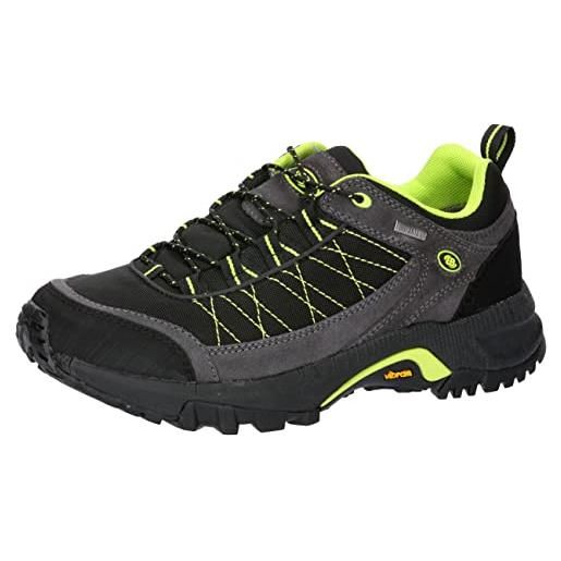 Brütting monte egmont, scarpe da trail running unisex-adulto, nero grigio limone, 37 eu