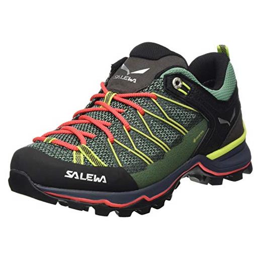 SALEWA ws mtn trainer lite gtx, scarpe da escursionismo donna, feld green fluo coral, 40 eu