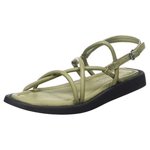 Shabbies Amsterdam shs1360-sandalo in morbida nappa, sandali piatti donna, nero, 38 eu