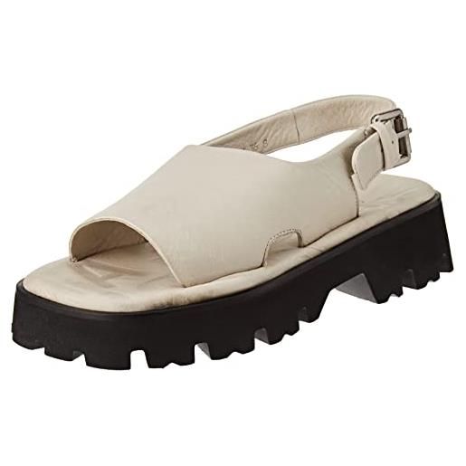Shabbies Amsterdam shs1374-sandalo in morbida nappa, sandali piatti donna, nero, 39 eu