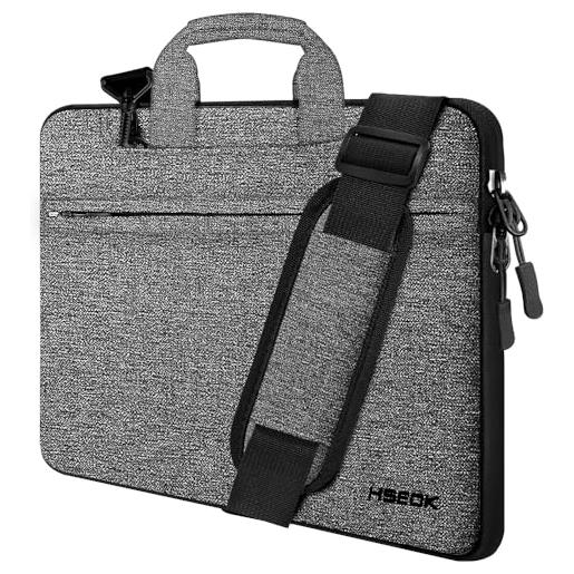 HSEOK borsa a tracolla per notebook, borsa porta laptop super sottile e impermeabile, fino a 13-13,3-14 pollici, d02g03-2