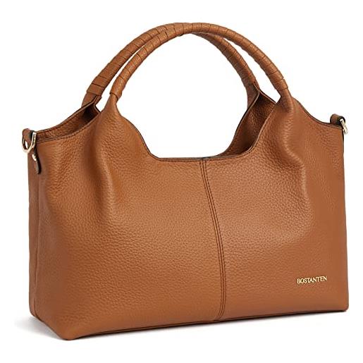 BOSTANTEN donne morbida pelle borse grande borsa a tracolla designer delle donne, 2411-marrone, m