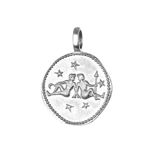 NKlaus gemelli segno zodiacale argento 925 ciondolo 16mm oroscopo zodiacale 1666