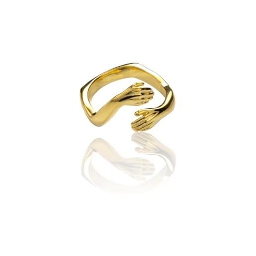 Vielring anello da abbracciare in oro, anello aperto, placcato in oro, anello regolabile, in argento sterling 925, regalo per voi, metallo prezioso
