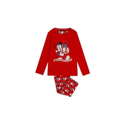 Disney pigiama bambino invernale natalizio 100% cotone interlock stampa topolino art. 60752 (4 anni)