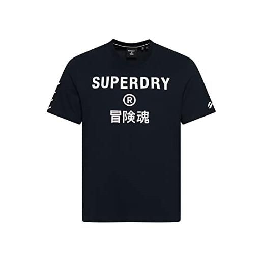 Superdry code core sport tee t-shirt, eclipse navy, m uomo
