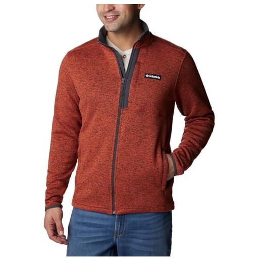 Columbia sweater weather™ full zip, giacca uomo, brezo rojo warp, 