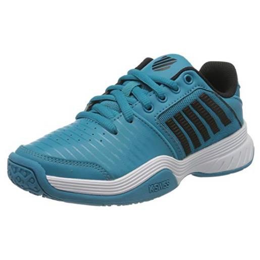 DUNLOP k-swiss performance court express omni, scarpe da tennis unisex-bambini, blu (aruba blue/soft neon pink/white 437), 37 eu