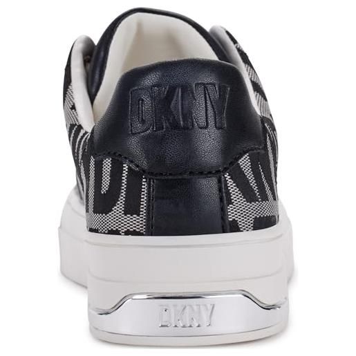 DKNY york lace-up sneakers, scarpe da ginnastica donna, nero bianco, 36 eu