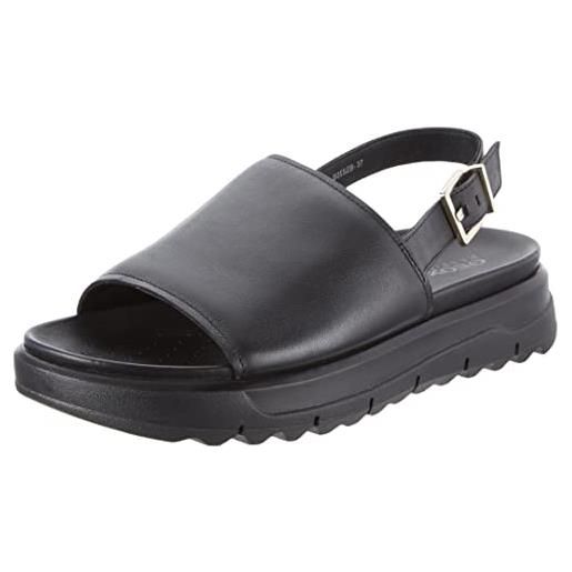 Geox d xand 2.1s, sandal donna, black, 39 eu