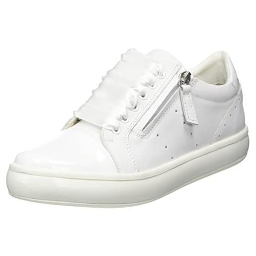 Geox d leelu', scarpe da ginnastica donna, white/silver, 37 eu