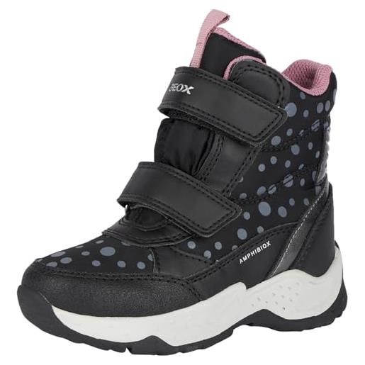 Geox j sentiero girl b ab, caviglia barca, multicolore (dk grey pink), 32 eu