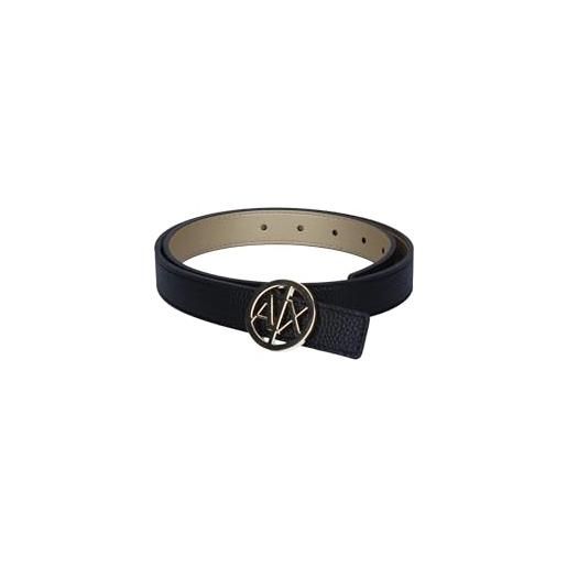 Armani Exchange fibbia per cintura con logo, nero/oro, 95 cm donna