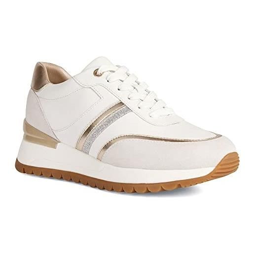 Geox d desya, scarpe da ginnastica donna, white/off white, 38 eu