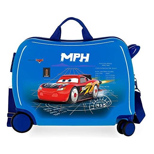 Disney cars rocket racing, valigia per bambini 2 ruote multidirezionali ragazzo, blu (blue), 50x38x20 centimeterss