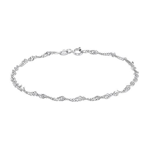 Amor bracciale in argento 925 unisex ladies gents arm jewellery, 19 cm, argento, viene fornito in una scatola regalo per gioielli, 2016541