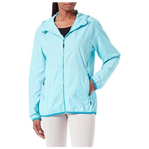 CMP hooded polyester rain jacket, woman, acqua, 40