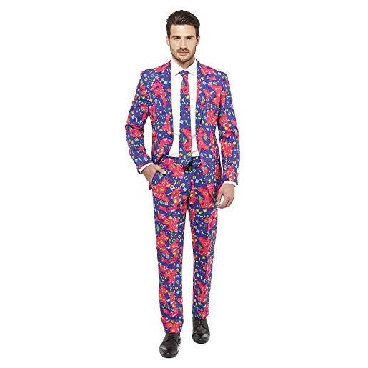 OppoSuits crazy prom suits fresh prince - completo di giacca, pantaloni e cravatta in divertenti disegni, 50