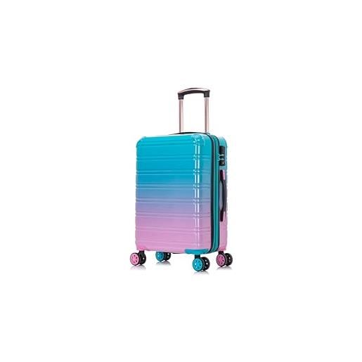 CELIMS - valigia in policarbonato, blu e rosa, cabine, ◇ materiale policarbonato rigido, solido. 