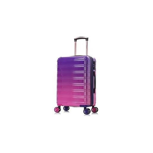 CELIMS - valigia in policarbonato, rosa e viola, cabine, guscio duro