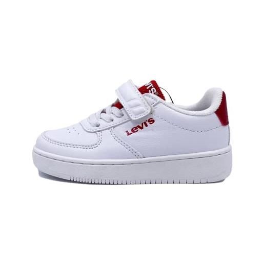 Levi's kids new union mini, scarpe da ginnastica, white red, 22 eu